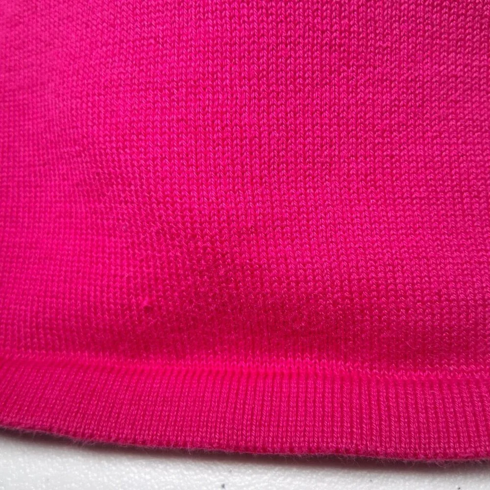 Vintage Talbots Cardigan Sweater Large Pink Magenta Cotton Button Up Italy - Picture 12 of 13